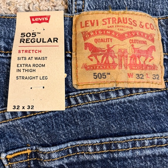 Levi’s 505 Regular Straight Leg Jeans Size 32 x 32 NWT - Picture 6 of 10
